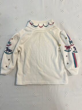Vintage Top with Carousel Horse Print